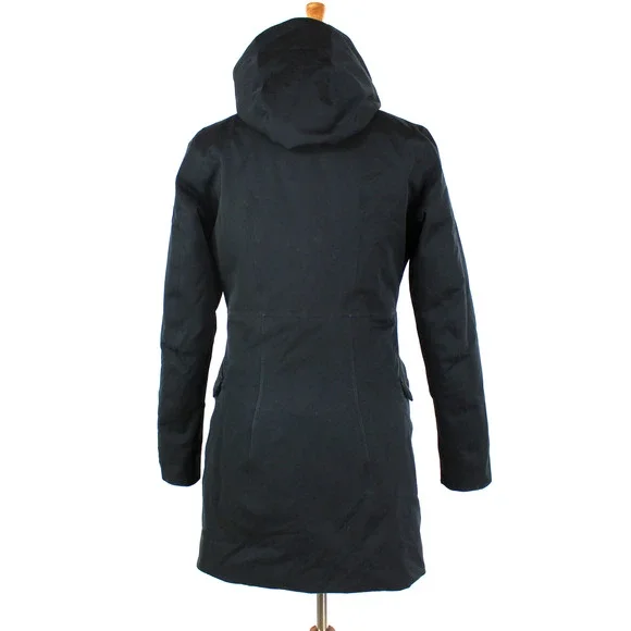 Patagonia Goose Down Hooded Coat Black H2NO Performance Insulated Lining Size S - Picture 5 of 7